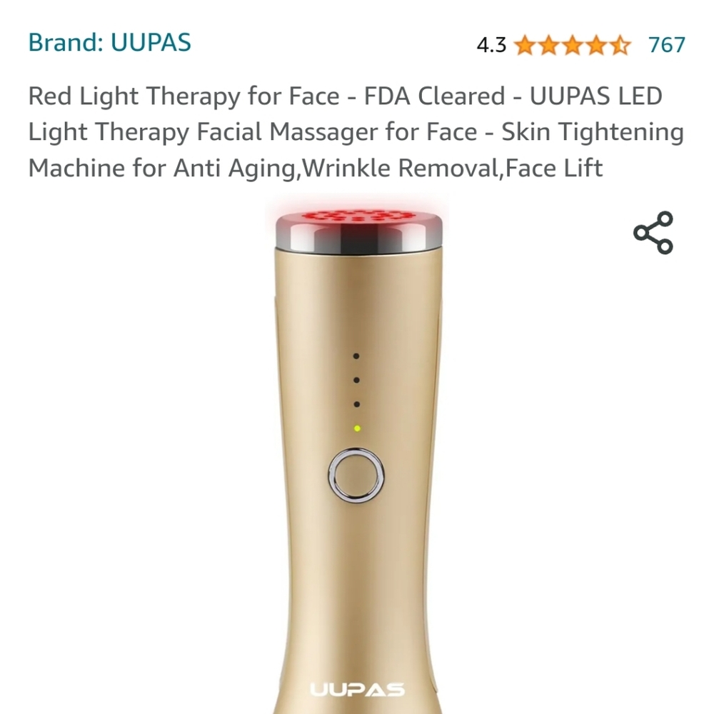 UUPAS red light therapy anti aging face facial device